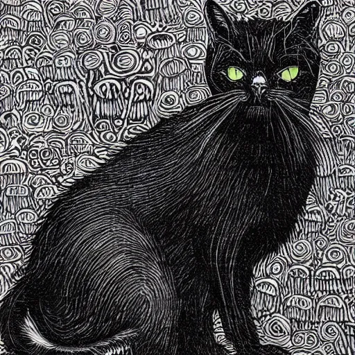 Image similar to “ aaron horkey ” dimitri the black cat prowling for rats 1 0 2 4 x 1 0 2 4