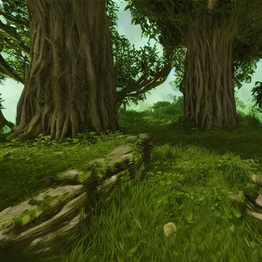 Prompt: warrior cats forest, unreal engine, cliff, cool, vines, sunrays