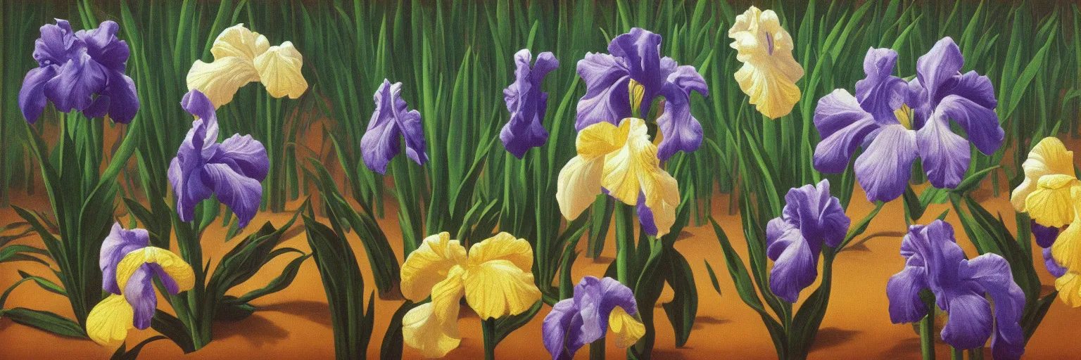 Prompt: iris flower painting magritte