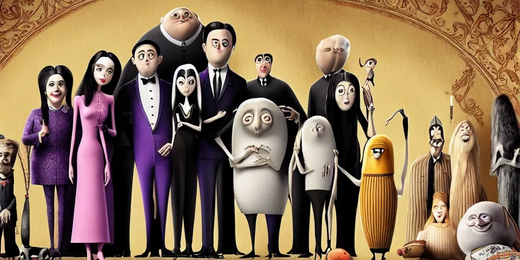 Image similar to the Addams family movie directed by Wes Anderson