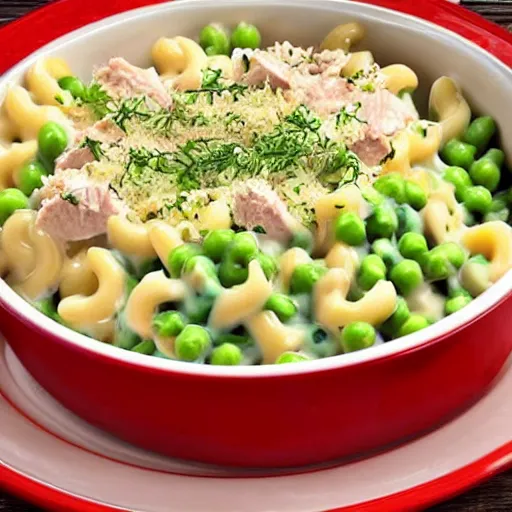 Image similar to tuna mac and cheese with peas