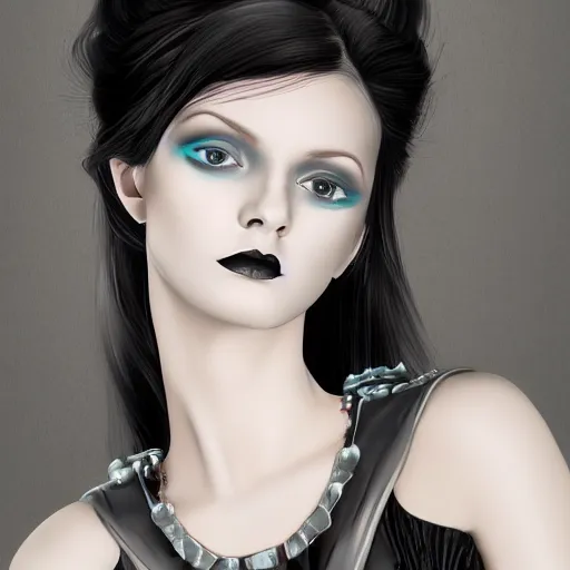 Prompt: portrait of young beautiful goth girl, hyper detailed h - 1 0 2 4 w - 1 0 2 4