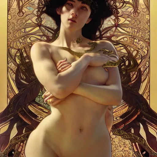 Image similar to a stunning dynamic pose full body of a celestial goddess of the dragons, intricate, 8k highly professionally detailed, hdr, CGSociety, dark fantasy, dynamic lighting, cinematic, pristine, smooth, cosplay, elegant, sharp focus, art by alphonse mucha and greg rutkowski,