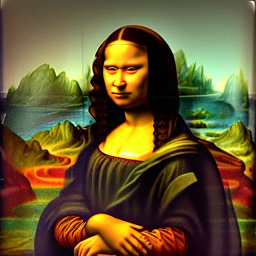 Prompt: an Afro American girl as Mona Lisa