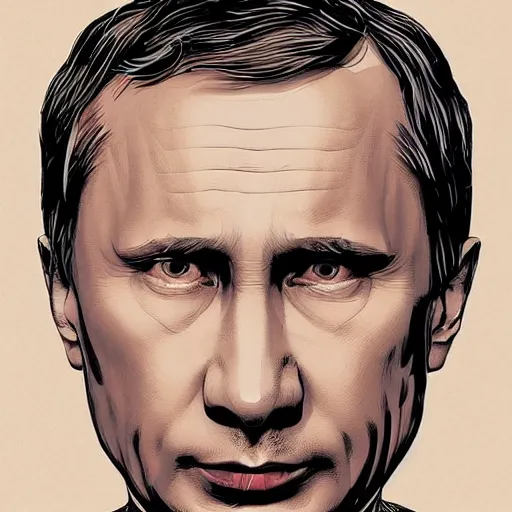 Prompt: portrait ofputin blood dictator by petros afshar, rembrant, laurie greasley, jc leyendecker and singer sargent