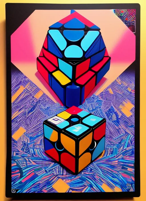 Image similar to rubik's cube transformer, tristan eaton, victo ngai, artgerm, rhads, ross draws