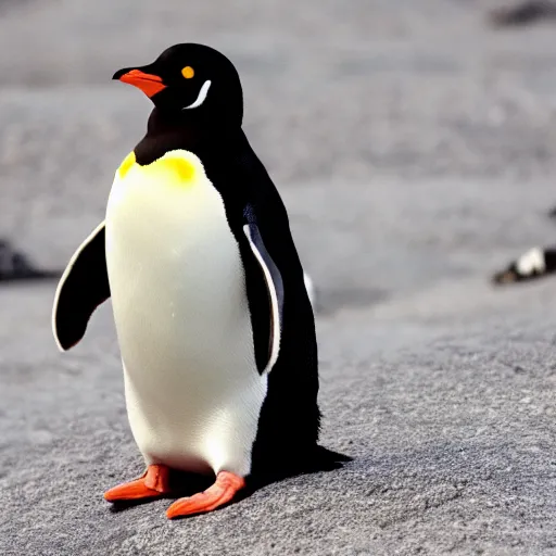 Image similar to penguin on lava.