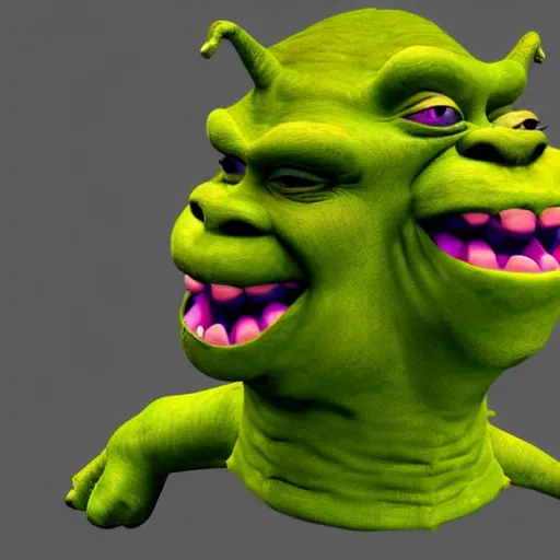 Image similar to stupid monster creature made from fabric, full color, smooth, 4 k, shrek style