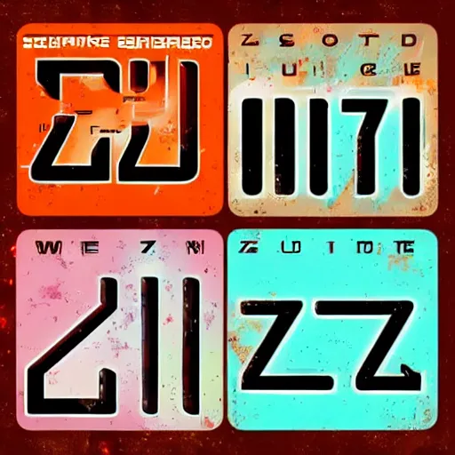 Image similar to sci fi retro font set from A to Z with numbers