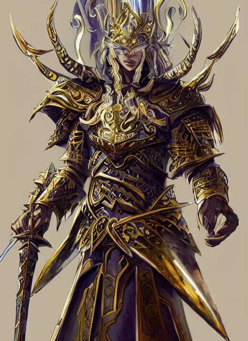 Image similar to an anime portrait of a knightly merfolk from magic the gathering wearing a ornate detailed armor and an atlantean crown, from skyrim, by stanley artgerm lau, wlop, rossdraws, james jean, andrei riabovitchev, marc simonetti, and sakimichan, trending on artstation