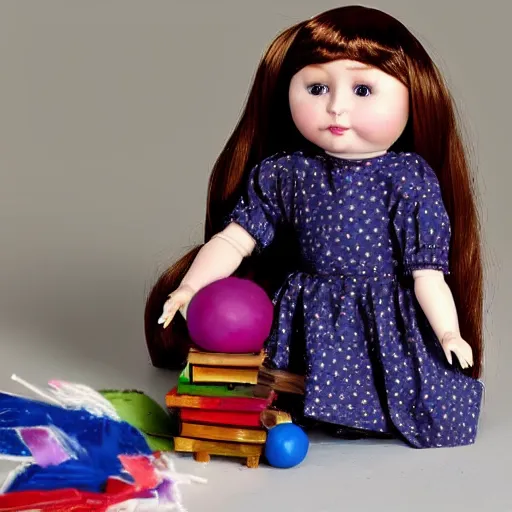 Prompt: a stop motion animation doll,