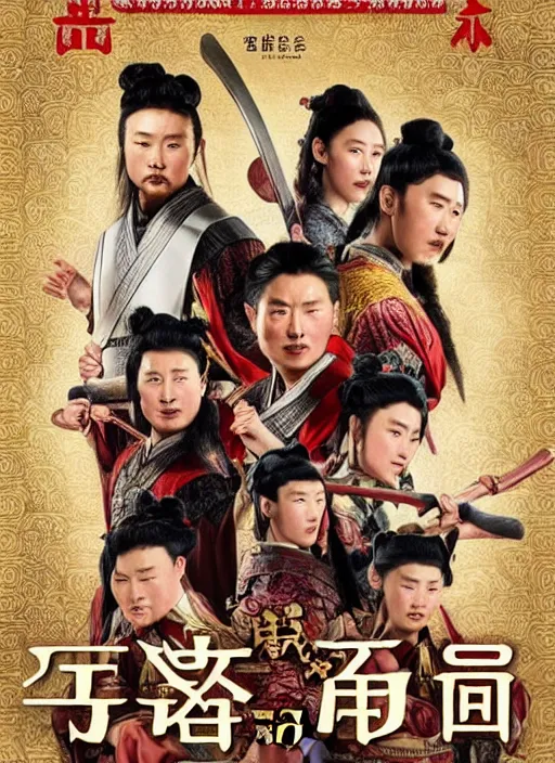 Image similar to Chinese historical movie cover, Three Kingdoms