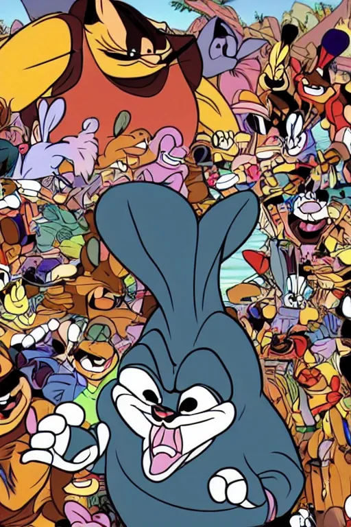 Prompt: A badass photo of the real big chungus from looney tunes, hyper detailed, award winning photography, perfect faces, 50 mm