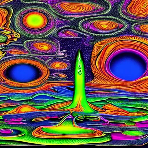 Image similar to psychedelic alien landscape