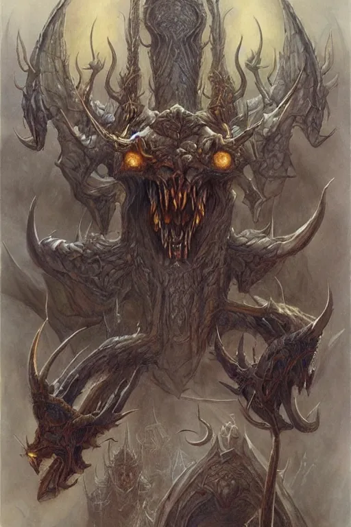 Image similar to art by john howe of the devil.