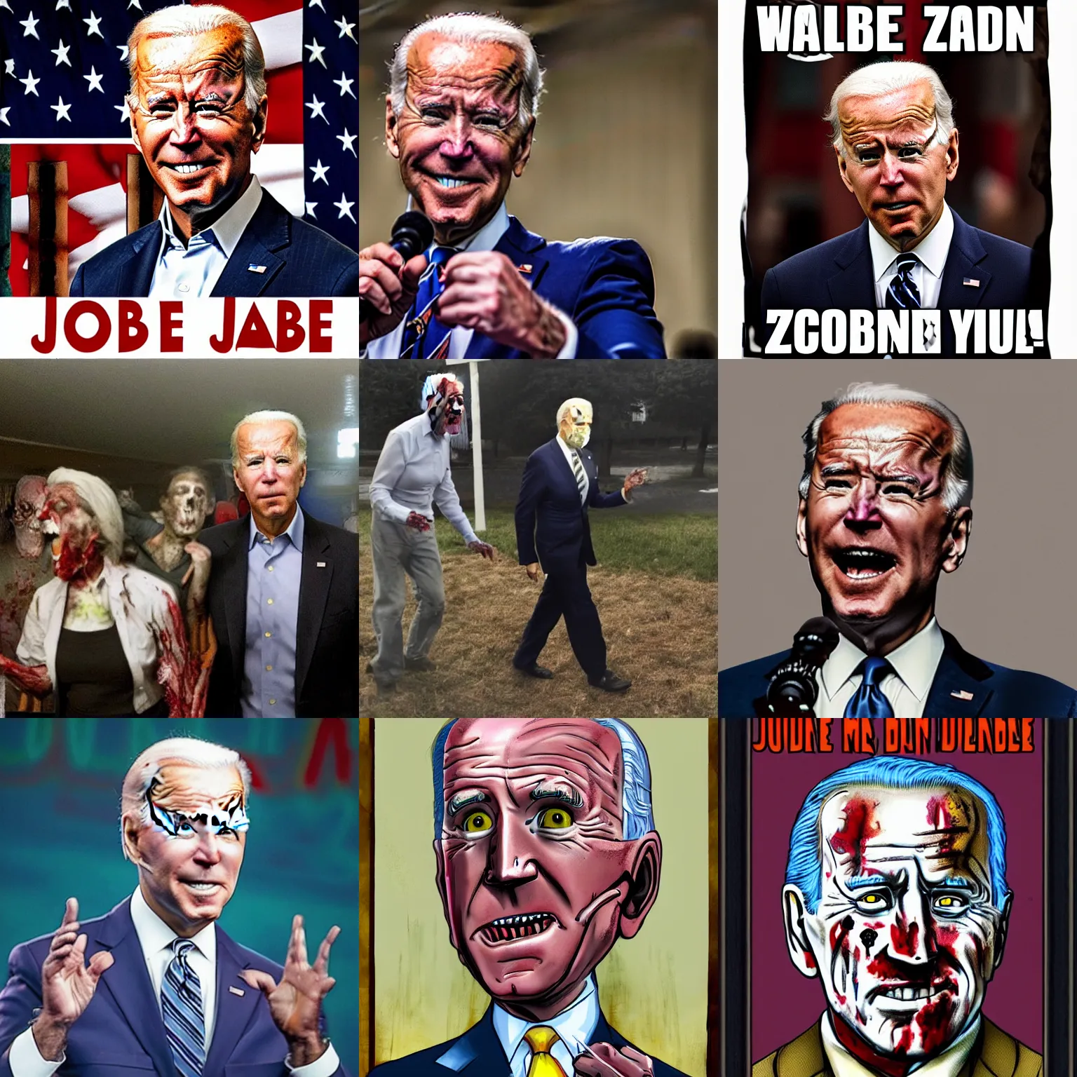 Prompt: joe biden zombie