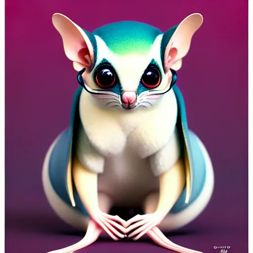 Prompt: full shot of a sugar glider android character:: by Martine Johanna and Simon Stålenhag and Chie Yoshii and Casey Weldon and Guillermo del toro :: ornate, dynamic, particulate, rich colors, intricate, elegant, highly detailed, centered, artstation, smooth, sharp focus, octane render, 3d
