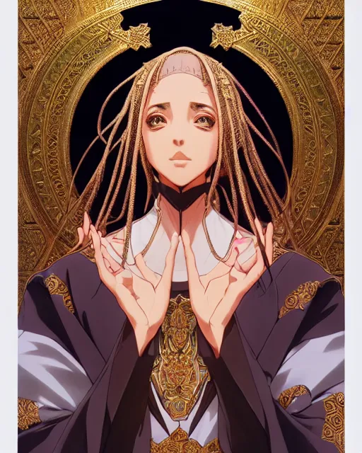 Prompt: symmetry!!!!!! beautiful malcolm x anime summer speaker close portrait, wearing ornate clothing, ultra detailed, elegant, intricate, anime, dynamic lighting, dnd, glowing lights, digital art, digital painting, artstation, wlop, sharp focus, illustration, art by artgerm and greg rutkowski and alphonse mucha, 8 k