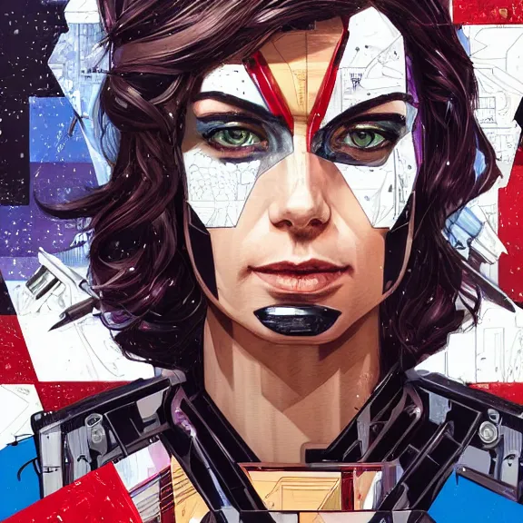 Image similar to portrait of a female android, by MARVEL comics and Sandra Chevrier, 8k