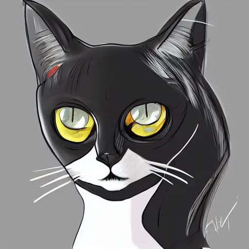 Prompt: a cat as a ninja, digital art, portrait,