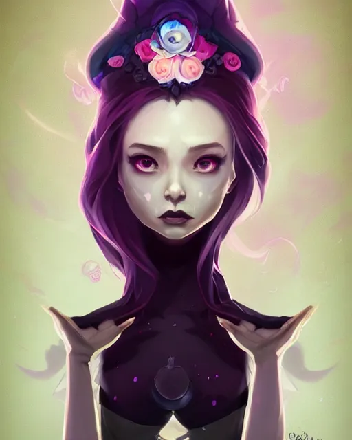 Image similar to a portrait of a beautiful full body Stella Maeve dark magic, spooky, art by lois van baarle and loish and ross tran and rossdraws and sam yang and samdoesarts and artgerm, digital art, highly detailed, intricate, sharp focus, Trending on Artstation HQ, deviantart, unreal engine 5, 4K UHD image