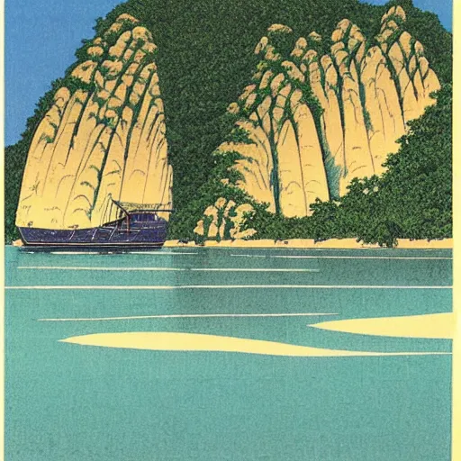 Prompt: Palawan Philippines, Hasui Kawase