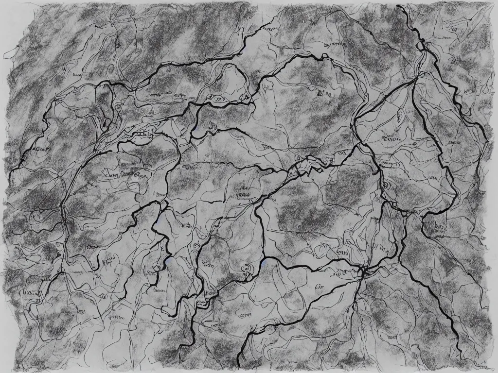 Image similar to A map of South Carolina's cave system, Ink drawing by Deven Rue, fine point pen