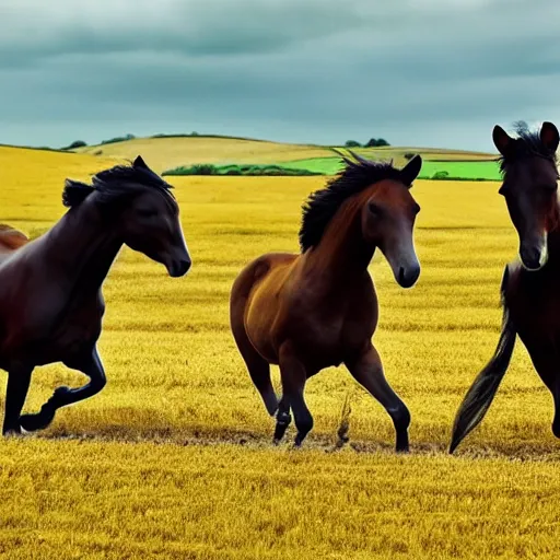 Image similar to horses running through the fields