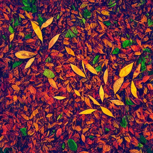 Image similar to a city made of leaves and petals surreal style