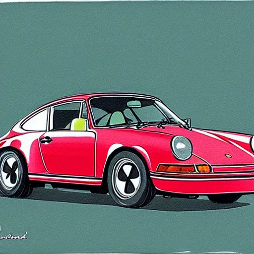 Image similar to sketch of a porsche 9 1 1 9 6 4 carrera 2