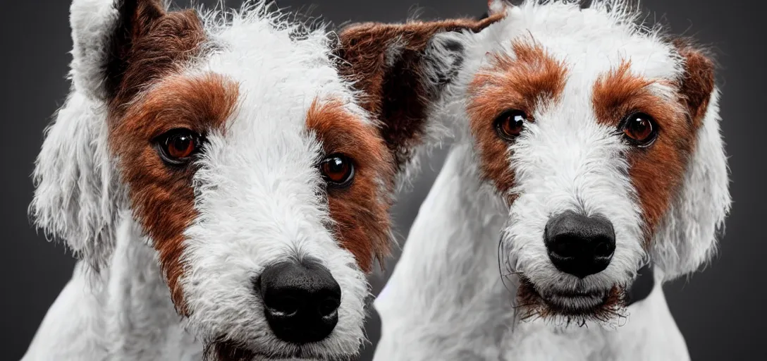 Prompt: portrait of an old fox terrier, award winning photograph