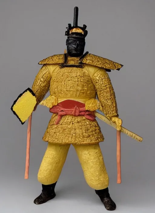 Image similar to sponge sculpture of a samurai