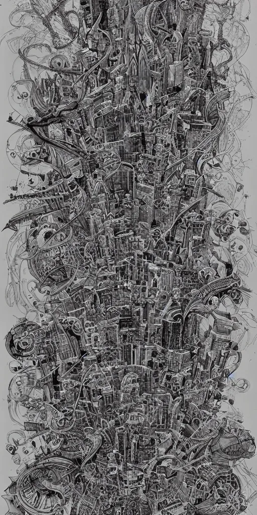 Prompt: city design by aaron horkey