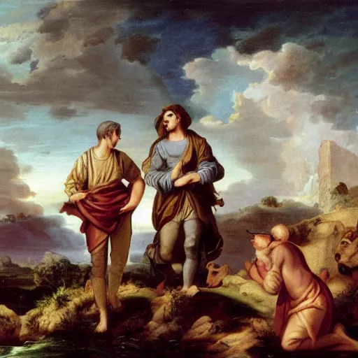 Image similar to shepherds of arcadia