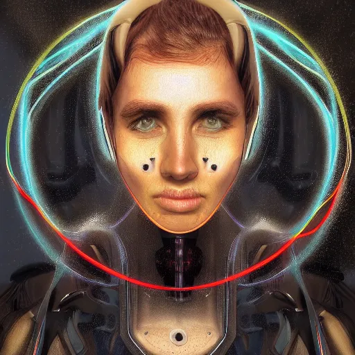 Image similar to portrait of futuristic transhuman alchemist