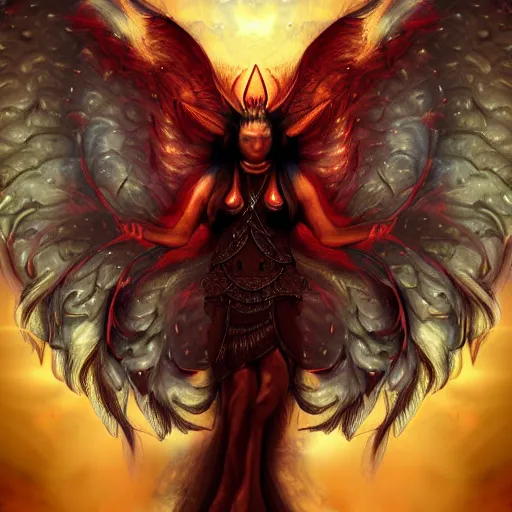 Image similar to the heavenly demon, stunning digital art