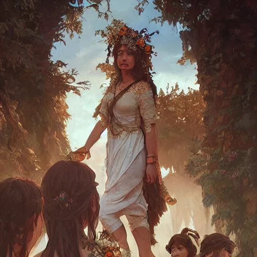 Image similar to Neanderthal wedding, historically accurate, highly detailed, highly detailed, digital painting, artstation, concept art, smooth art, sharp focus, illustration, art by artgerm and greg rutkowski and alphonse mucha and loish and WLOP