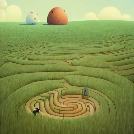 Prompt: An anthill inside, with all the labyrinths, ilustration art by Goro Fujita