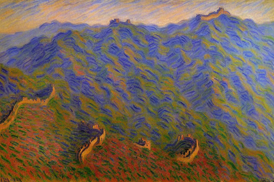 Prompt: the great wall, claude monet.