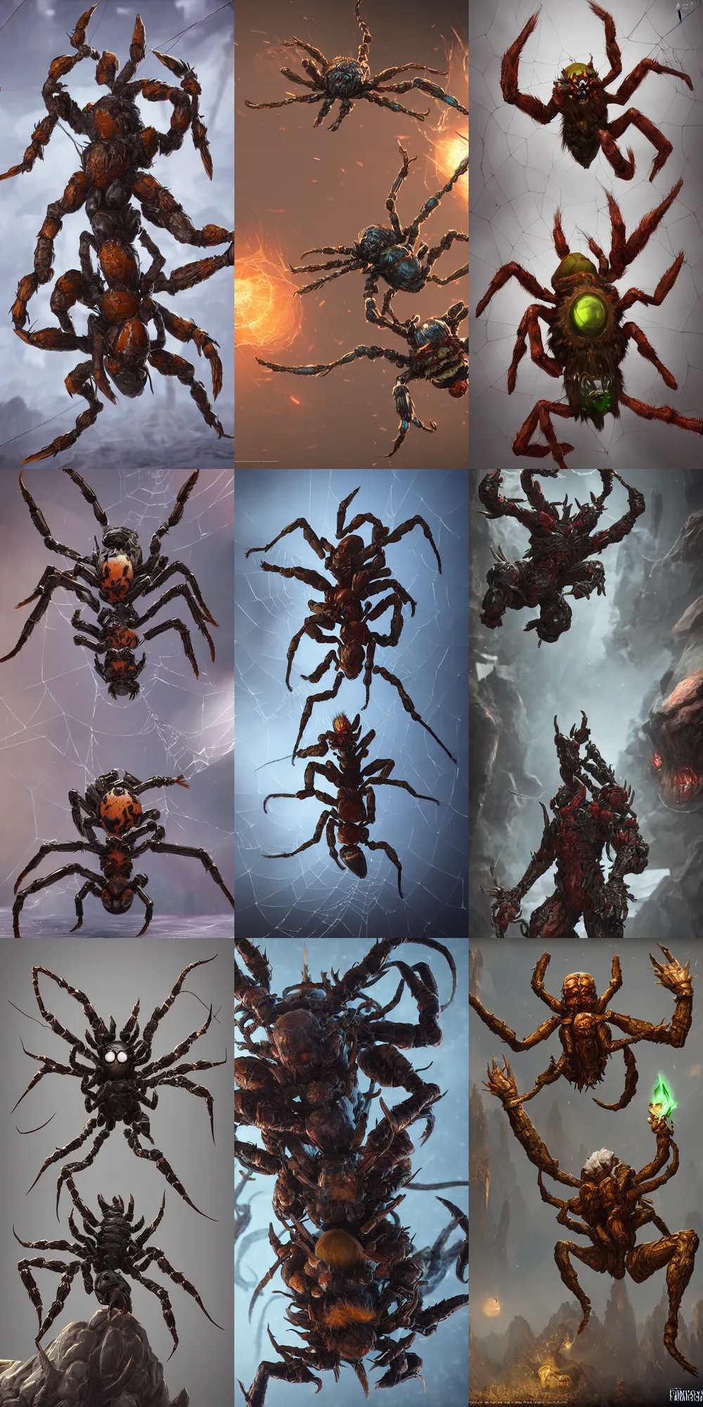 Prompt: а fantasy real spider inspired blizzard games, full body, detailed and realistic, 4k, trending on artstation, octane render