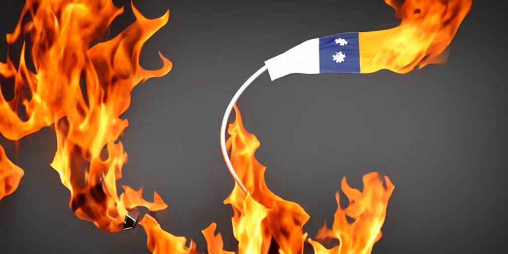 ban phone bait test flag denote flame steam water Stable Diffusion