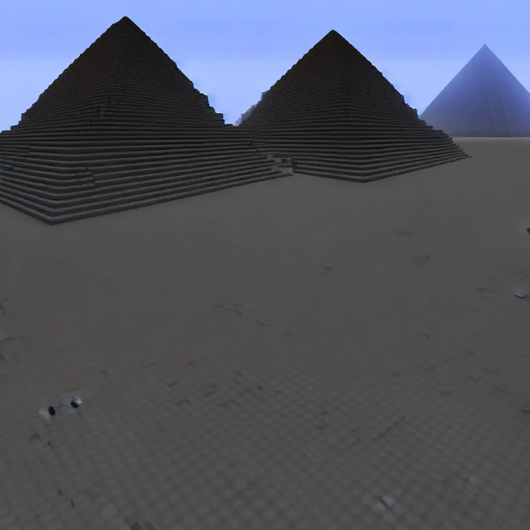 Image similar to A pyramid of gizah in minecraft style. Straight lines, corners, high detailed, details, ultra realistic, photorealism, 8k, wide shot, symmetrical, render, brutalism, rays of light, architecture, volumetric lighting, cinematic, shadows