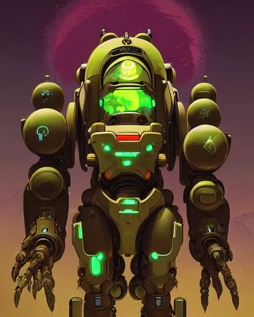 Image similar to orisa from overwatch, centaur, character portrait, portrait, close up, concept art, intricate details, highly detailed, vintage sci - fi poster, retro future, in the style of chris foss, rodger dean, moebius, michael whelan, and gustave dore