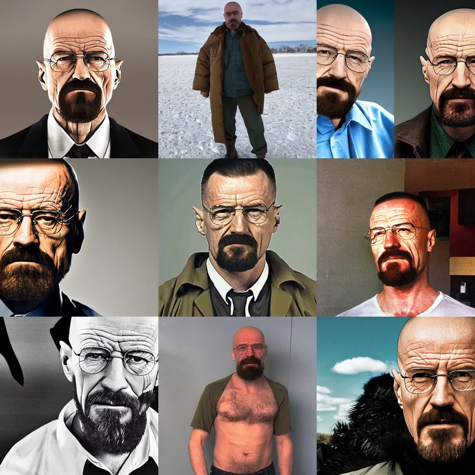 Prompt: gigachad ernest khalimov as walter white