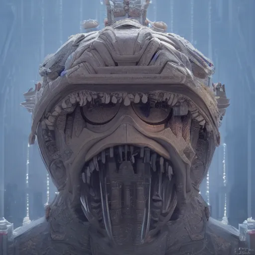 Image similar to fuming effigy, gatebreaker ram, beings of astonishing structure, high detail, cinematic, cgsociety 8k