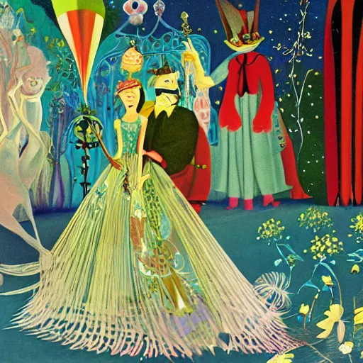 Prompt: a Hungarian Fairy tale, by Marcel Jankowicz, by Kay Nielsen, by Mary Blair, by Georgia o Keeffe, screenshot,