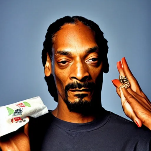 Image similar to Snoop Dogg holding a Kleenex for a 1990s sitcom tv show, Studio Photograph, portrait, C 12.0