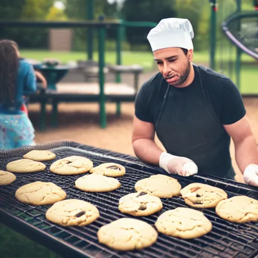 Image similar to man baking cookies at playground