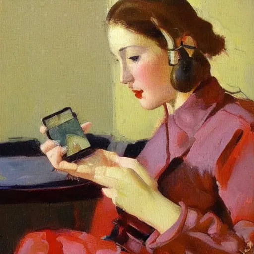 Prompt: a painting of a smartphone by iosif iser.