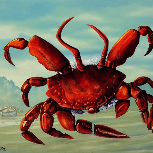 Image similar to elephant - crab creature, oil painting, deviantart